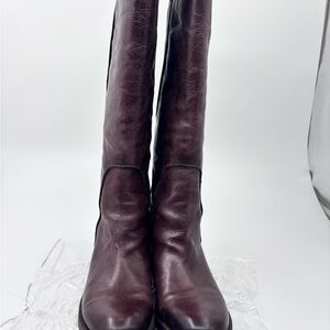 Jessica Simpson Brown Leather Boots| Pull on Boots | Knee High Boots